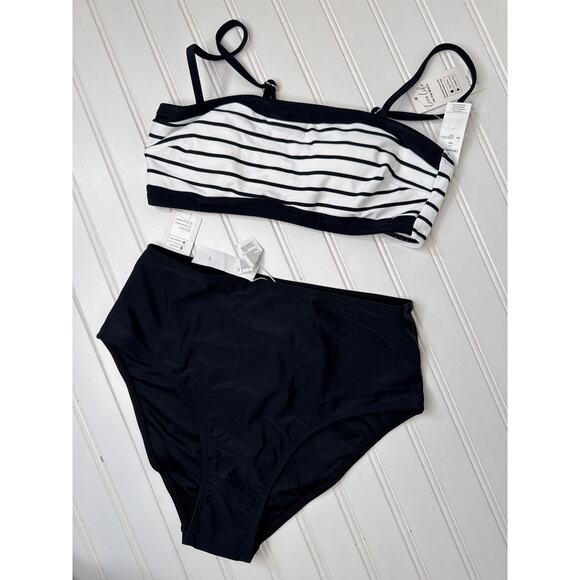 NWT Cupshe Two Piece Swimsuit Bikini Bralette Escaping Black Cheeky BUNDLE Sz S - Picture 4 of 7
